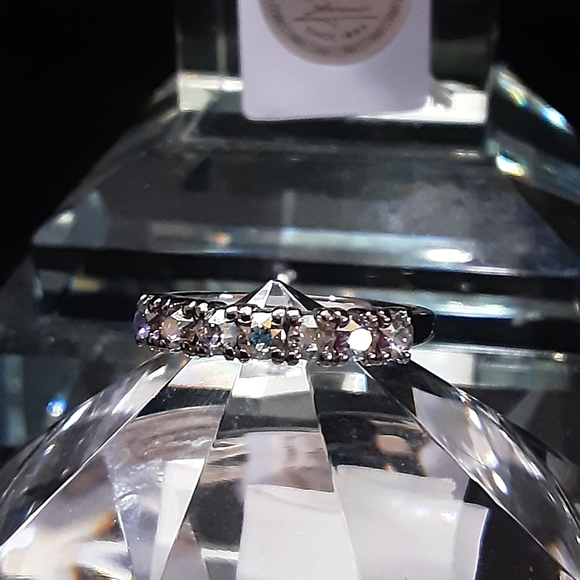 COPY - SWAROVSKI AURORA BOREALIS BAND RING. 9 - Picture 2 of 5